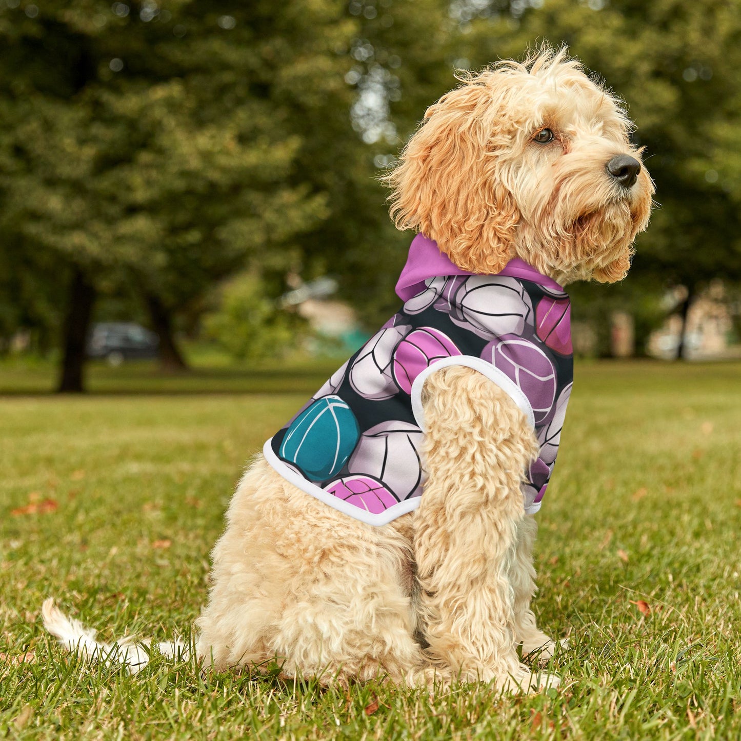 Volleyball Pink Pet Hoodie