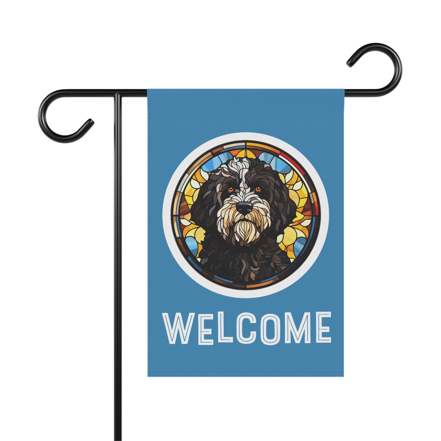 Portuguese Water Dog Welcome 2-Sided Garden & House Flag/Banner