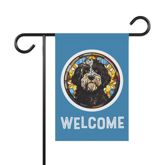 Portuguese Water Dog Welcome 2-Sided Garden & House Flag/Banner