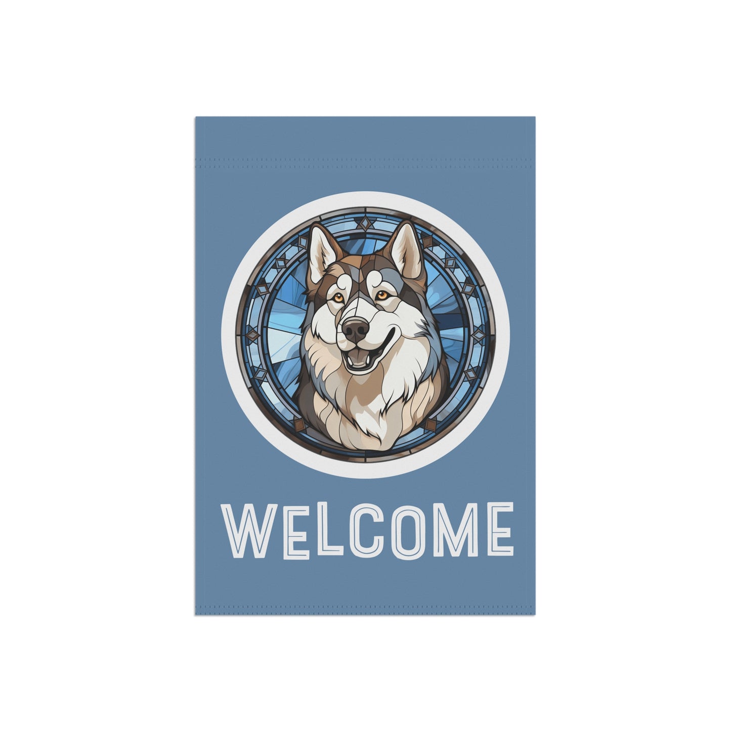 Siberian Husky Welcome 2-Sided Garden & House Flag/Banner