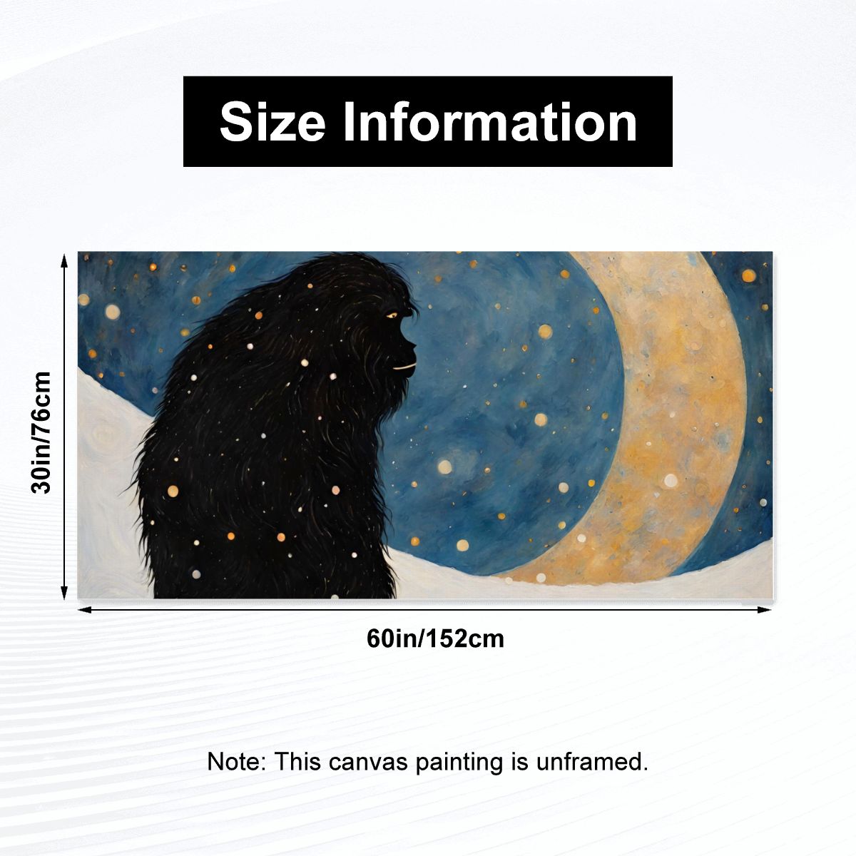 60" x 30" Printed Canvas Fabric Wall Art - No Frame (Made in USA)