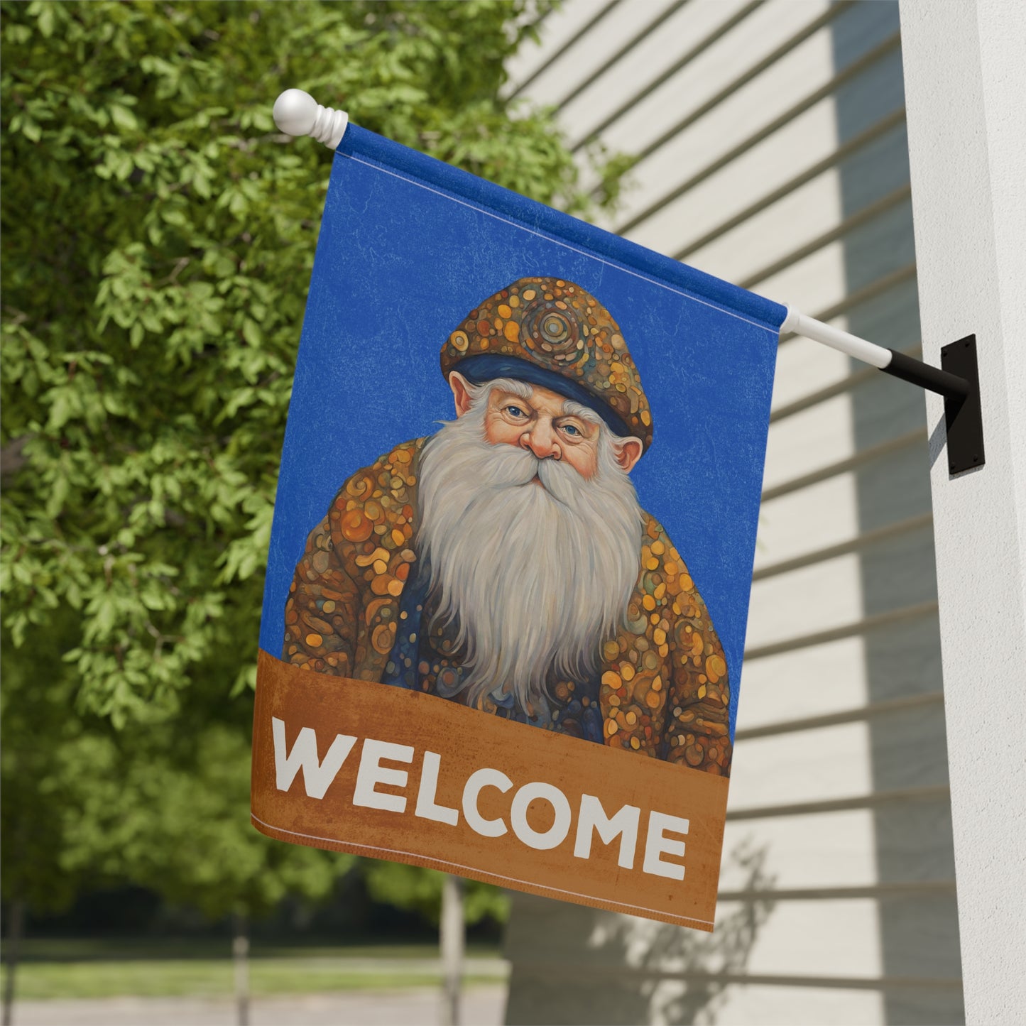 Gnome Welcome 2-Sided Garden & House Flag/Banner