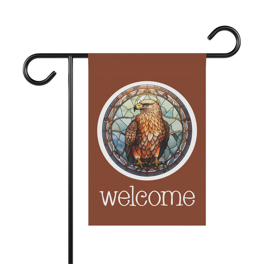 Hawk Welcome 2-Sided Garden & House Flag/Banner