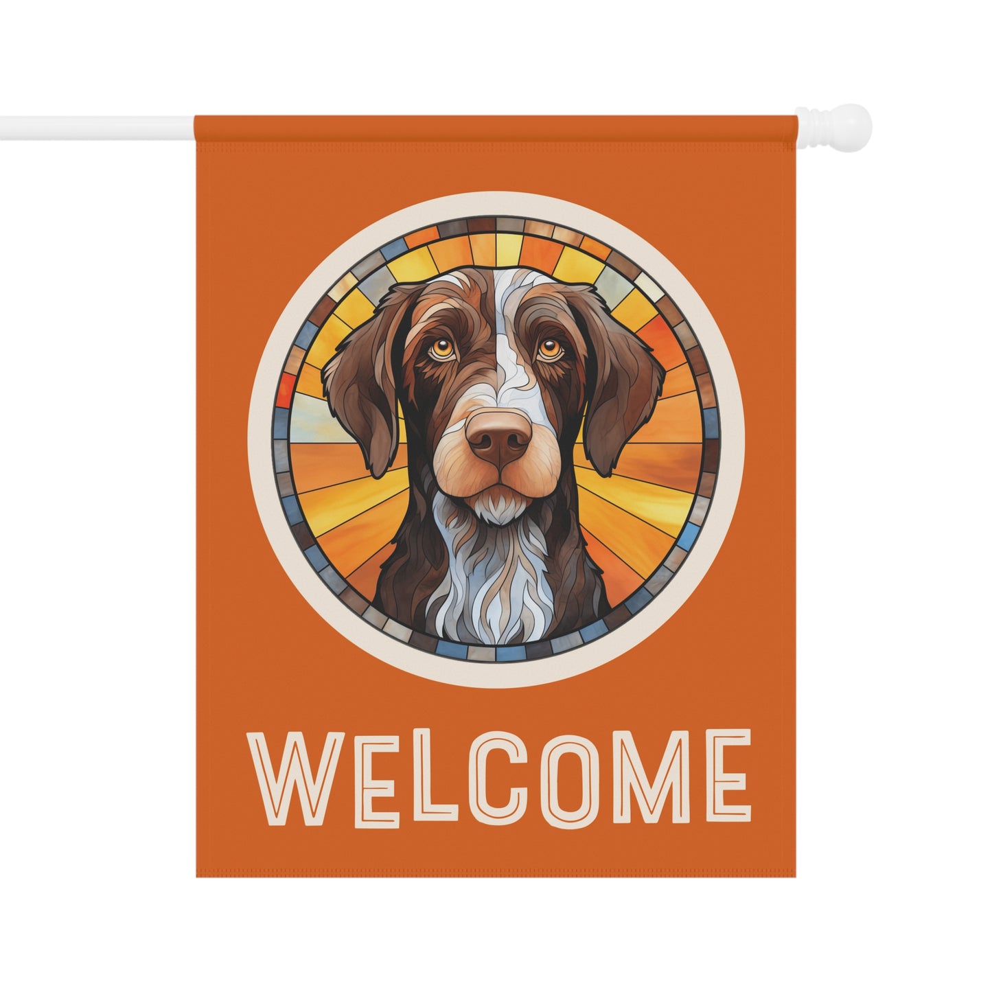 German Wirehaired Pointer Welcome 2-Sided Garden & House Flag/Banner