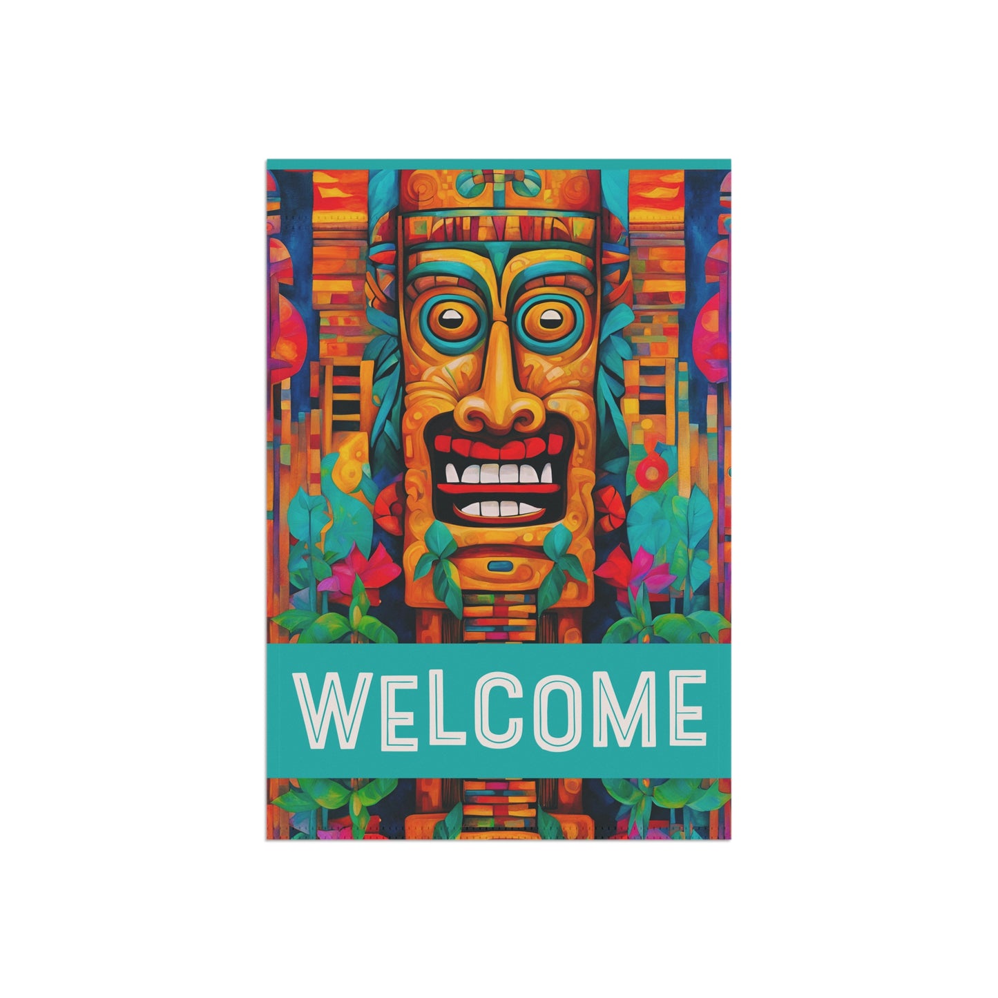 Crazy Tiki Welcome 2-Sided Garden & House Flag/Banner