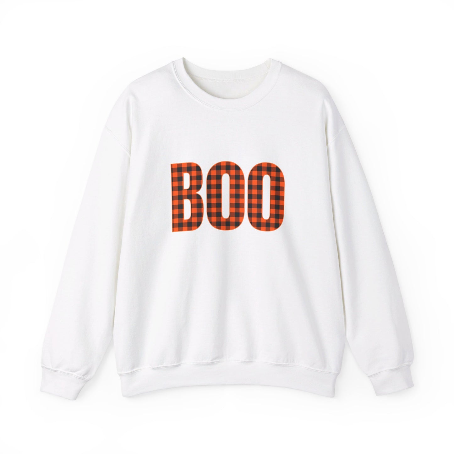 Halloween Plaid BOO Unisex Heavy Blend™ Crewneck Sweatshirt