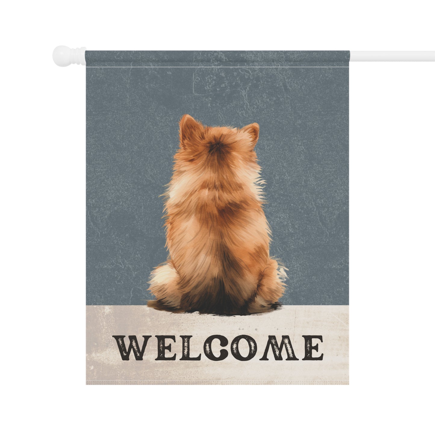 Pomeranian Welcome 2-Sided Garden & House Flag/Banner