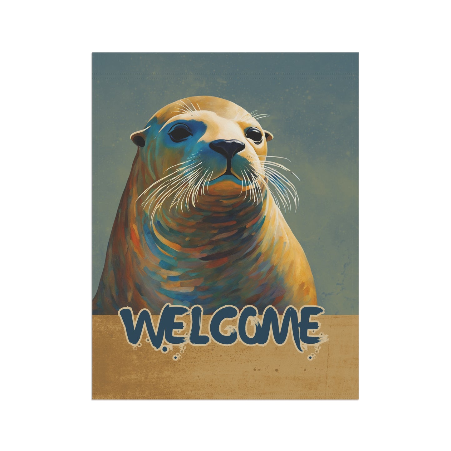 Sea Lion Welcome 2-Sided Garden & House Flag/Banner