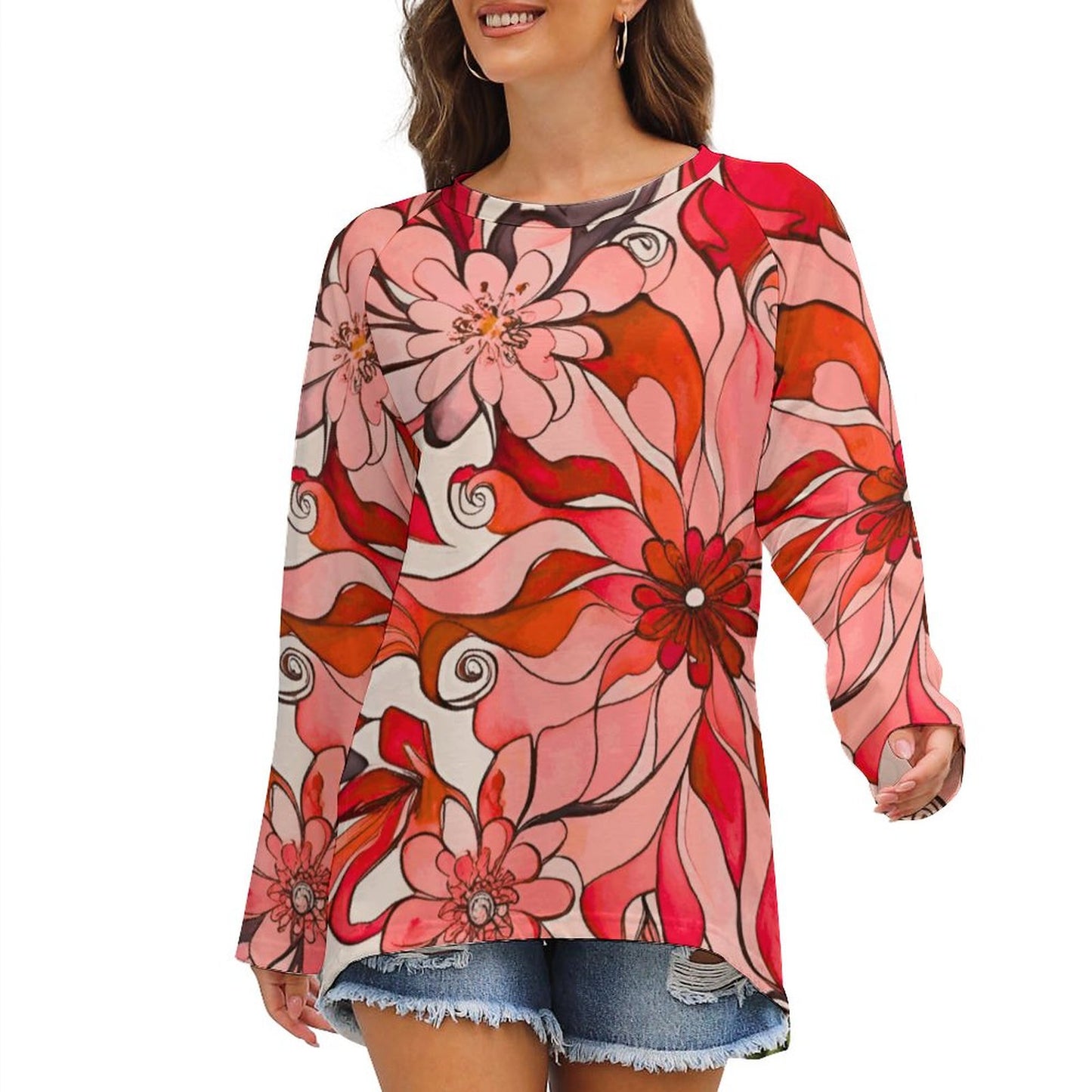 Aubrey Women's Long Sleeve U-Neck T-Shirt