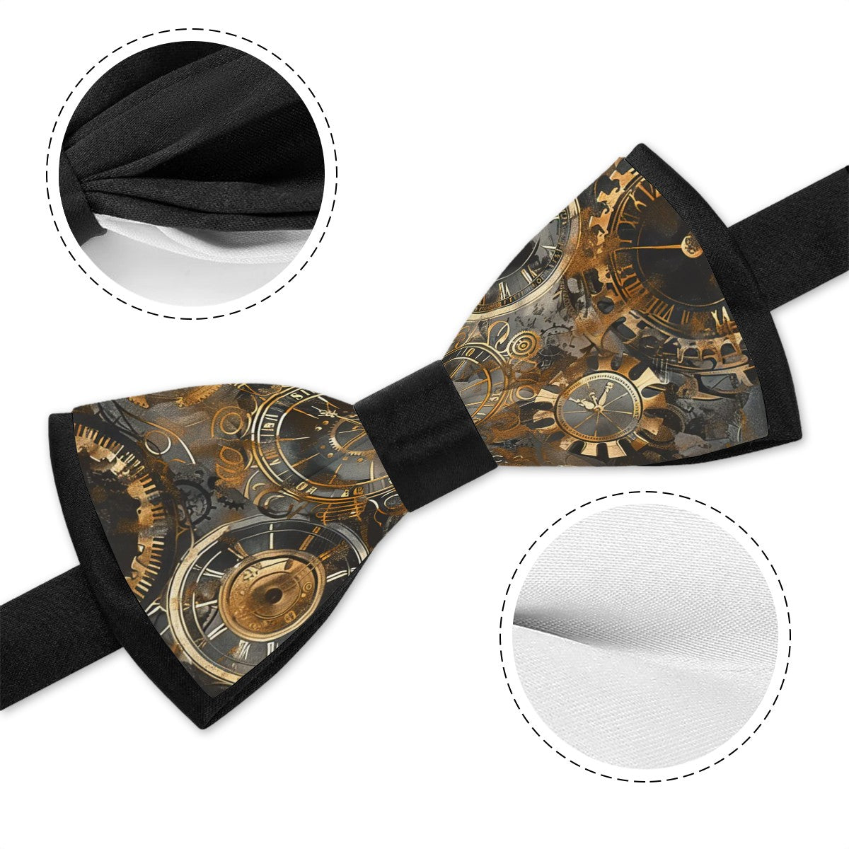 Vintage Mechanical Clocks Adjustable Bow Tie