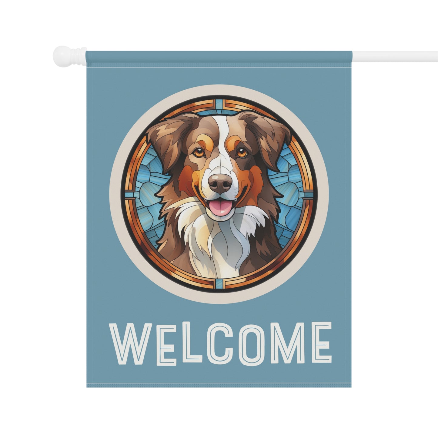 Australian Shepherd Welcome 2-Sided Garden & House Flag/Banner