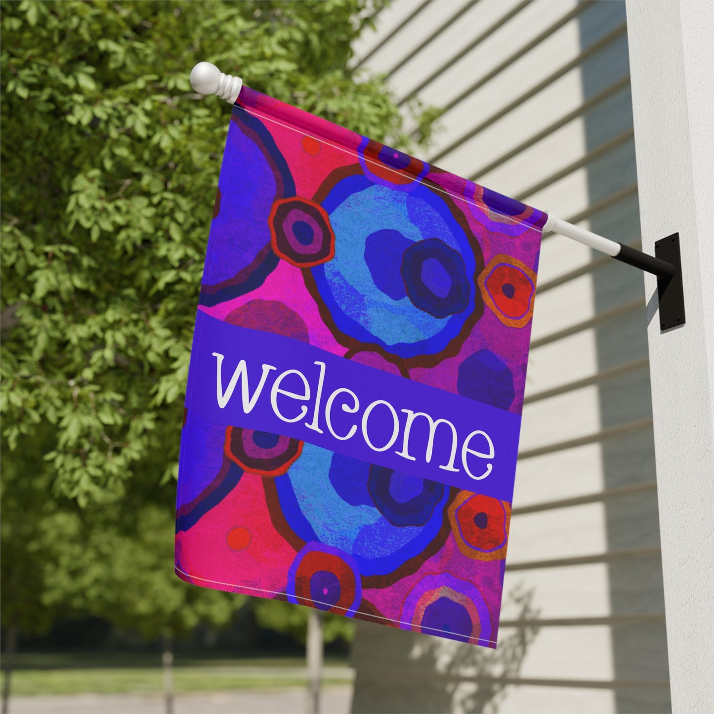 Polanco Bright Abstract Welcome 2-Sided Garden & House Flag/Banner