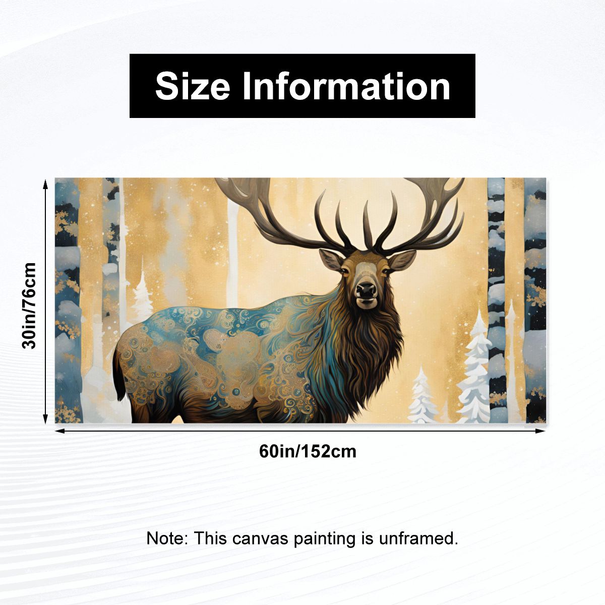 60" x 30" Printed Canvas Fabric Wall Art - No Frame (Made in USA)