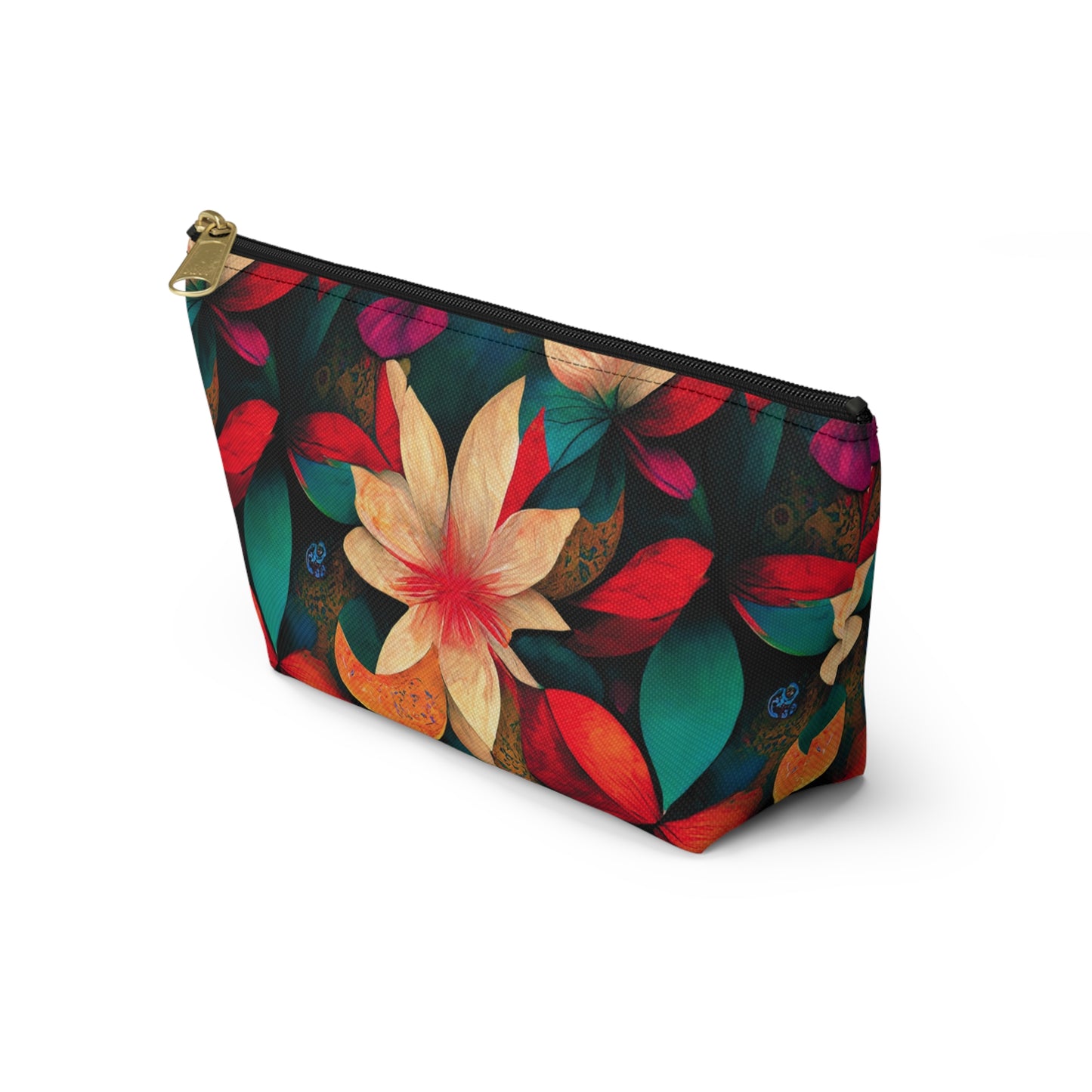 Christmas Flowers Accessory Pouch w T-bottom