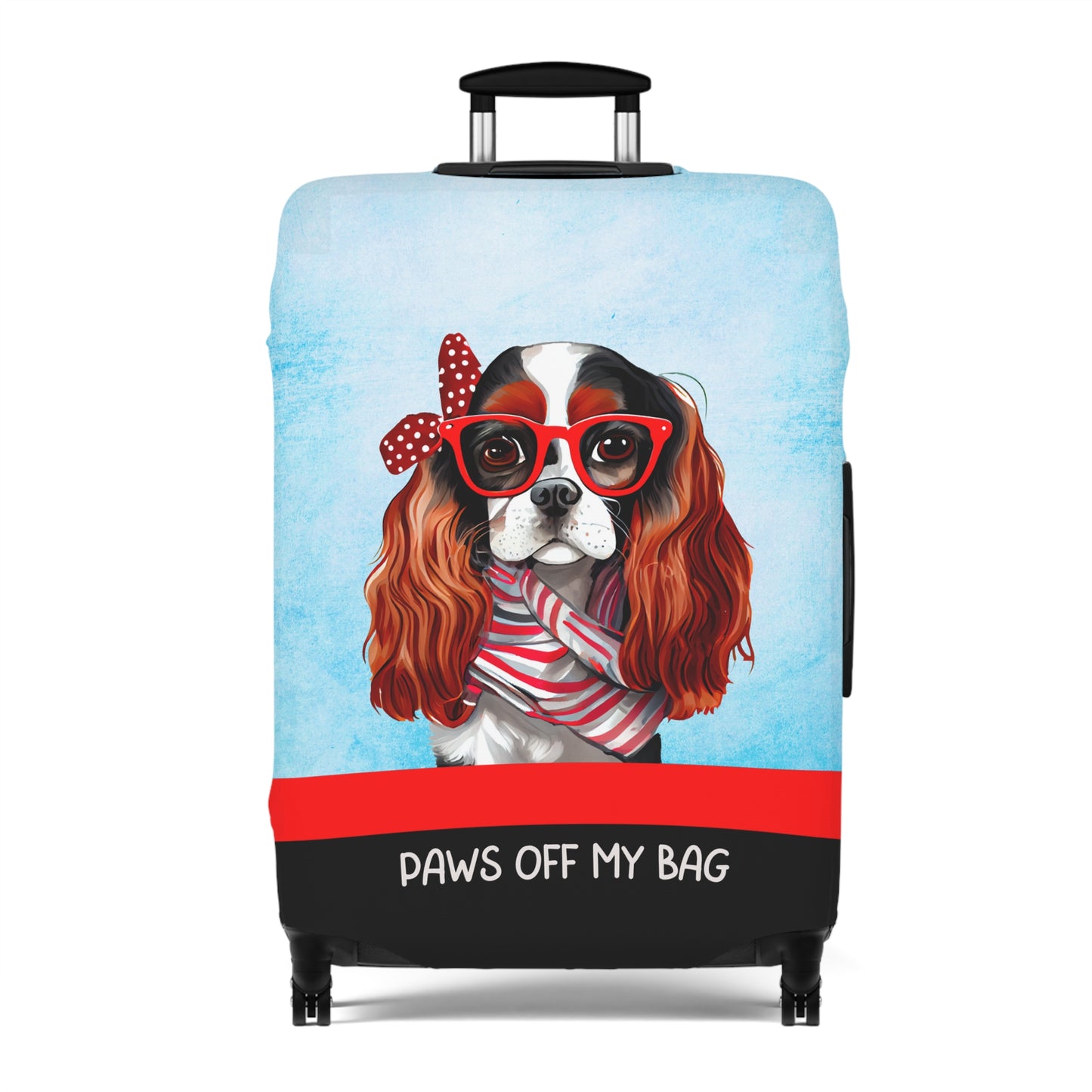 Cavalier King Charles in Glasses Paws Off My Bag Luggage Cover