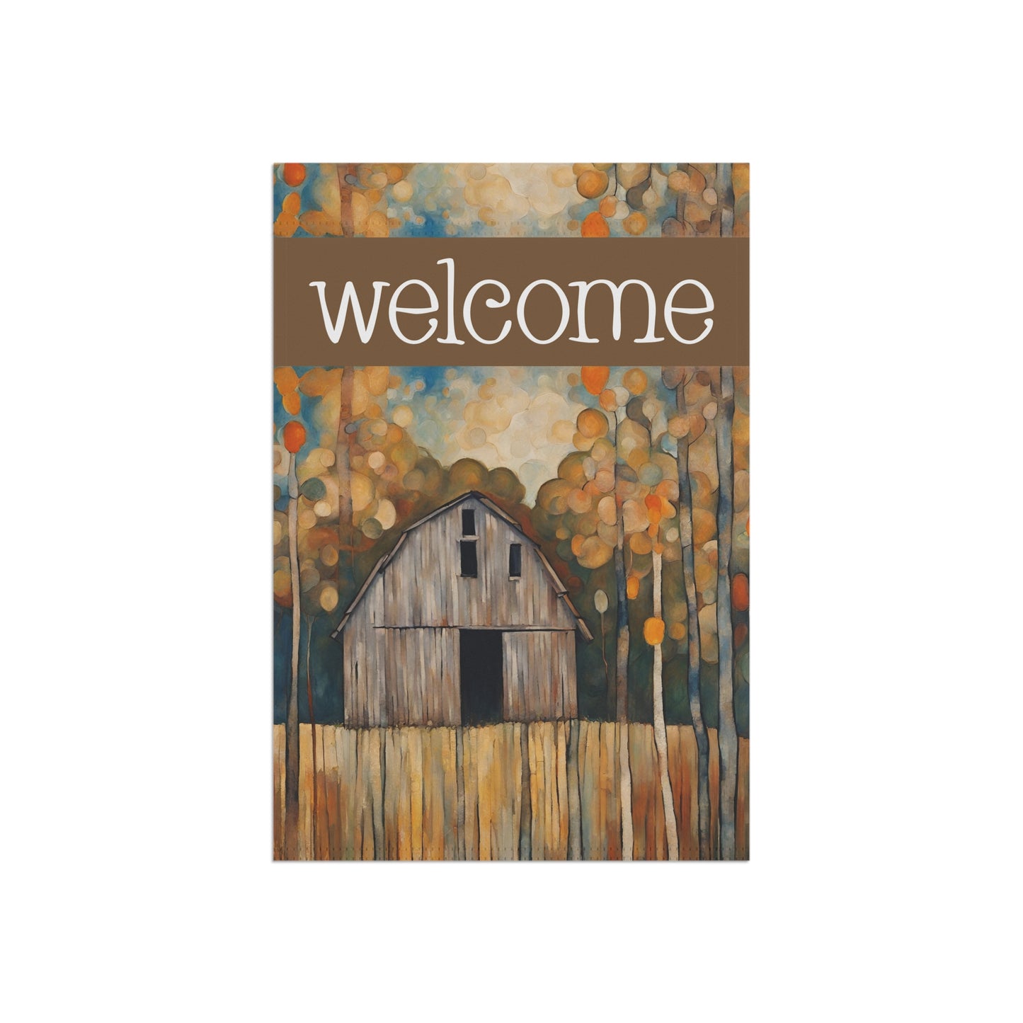 Old Barn Welcome 2-Sided Garden & House Flag/Banner