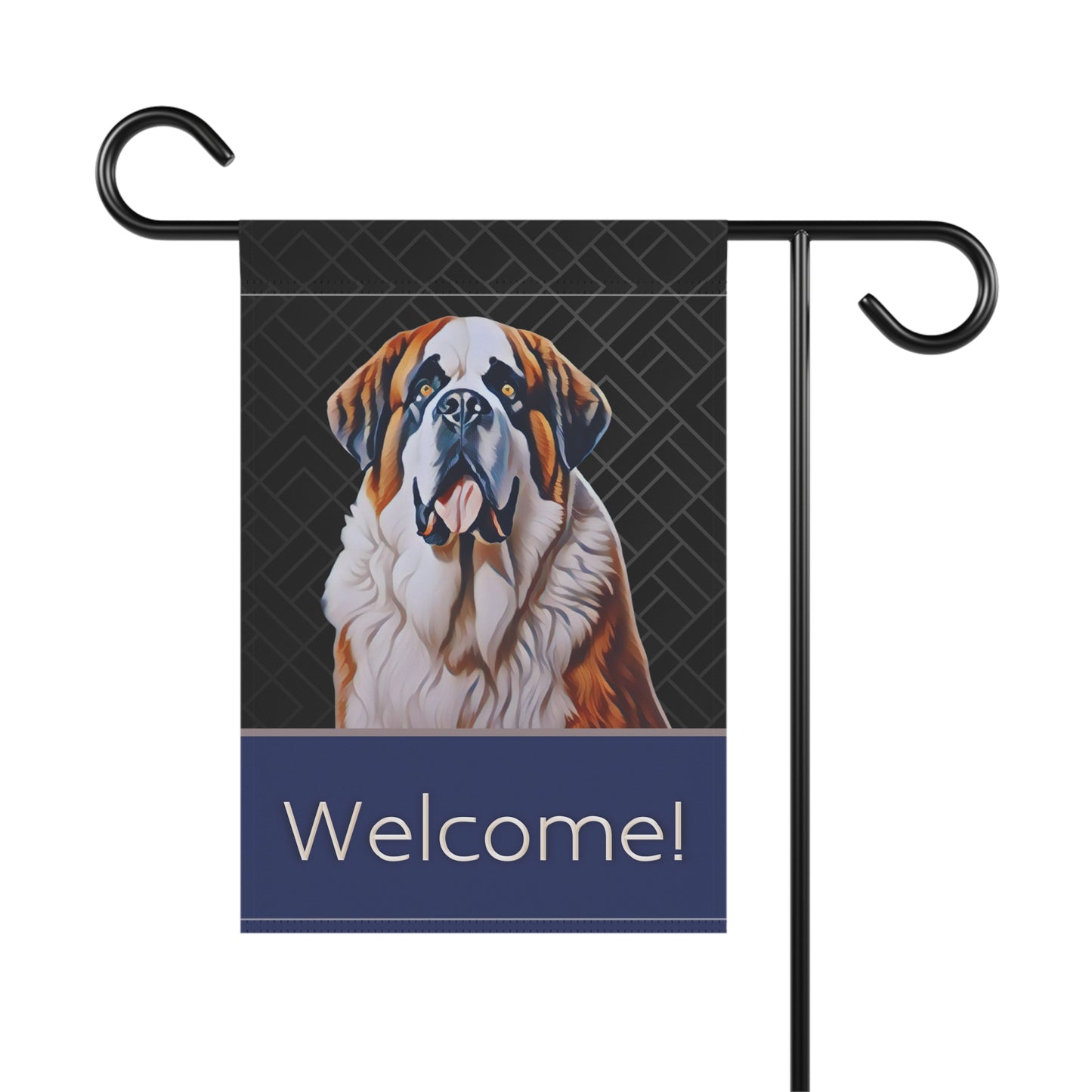 Saint Bernard Welcome 2-Sided Garden & House Flag/Banner