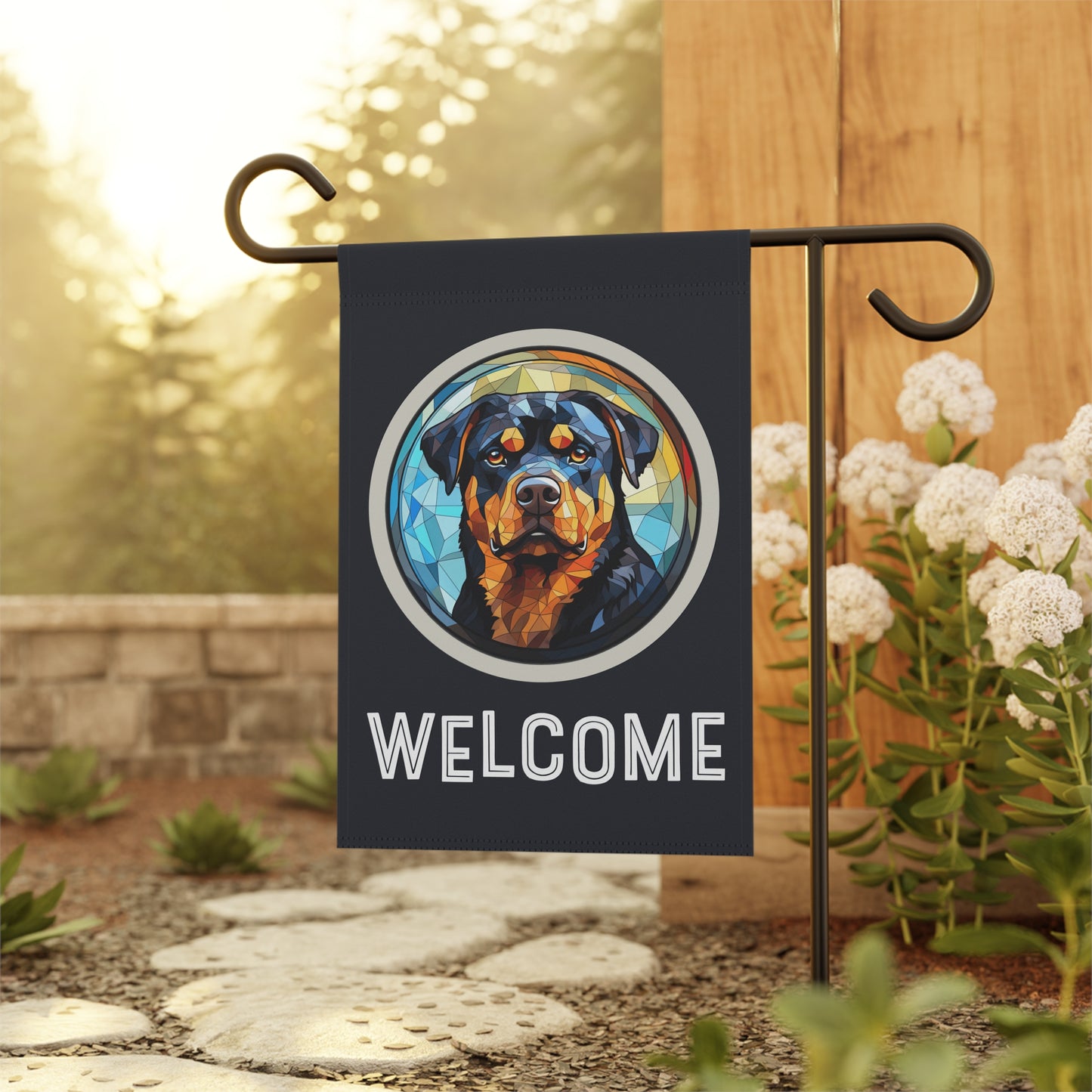 Rottweiler Welcome 2-Sided Garden & House Flag/Banner