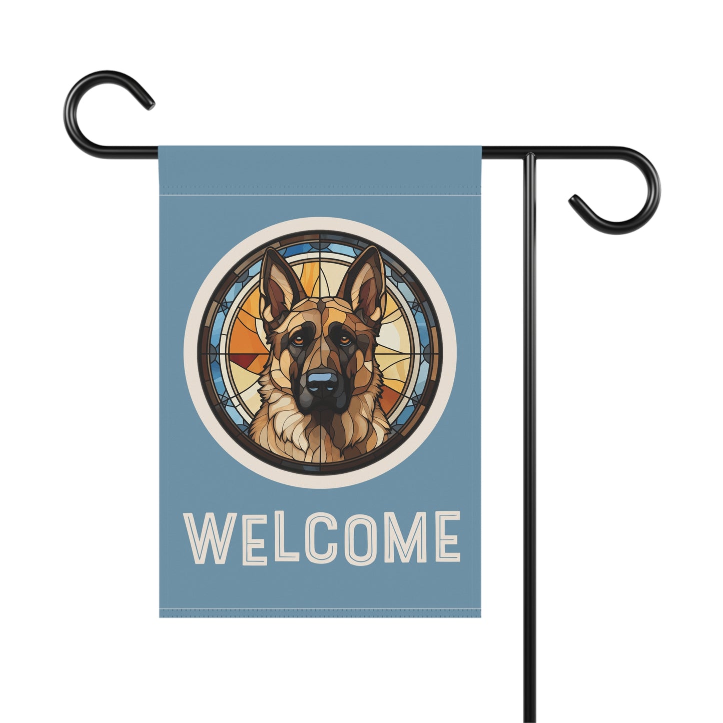 German Shepherd Welcome 2-Sided Garden & House Flag/Banner