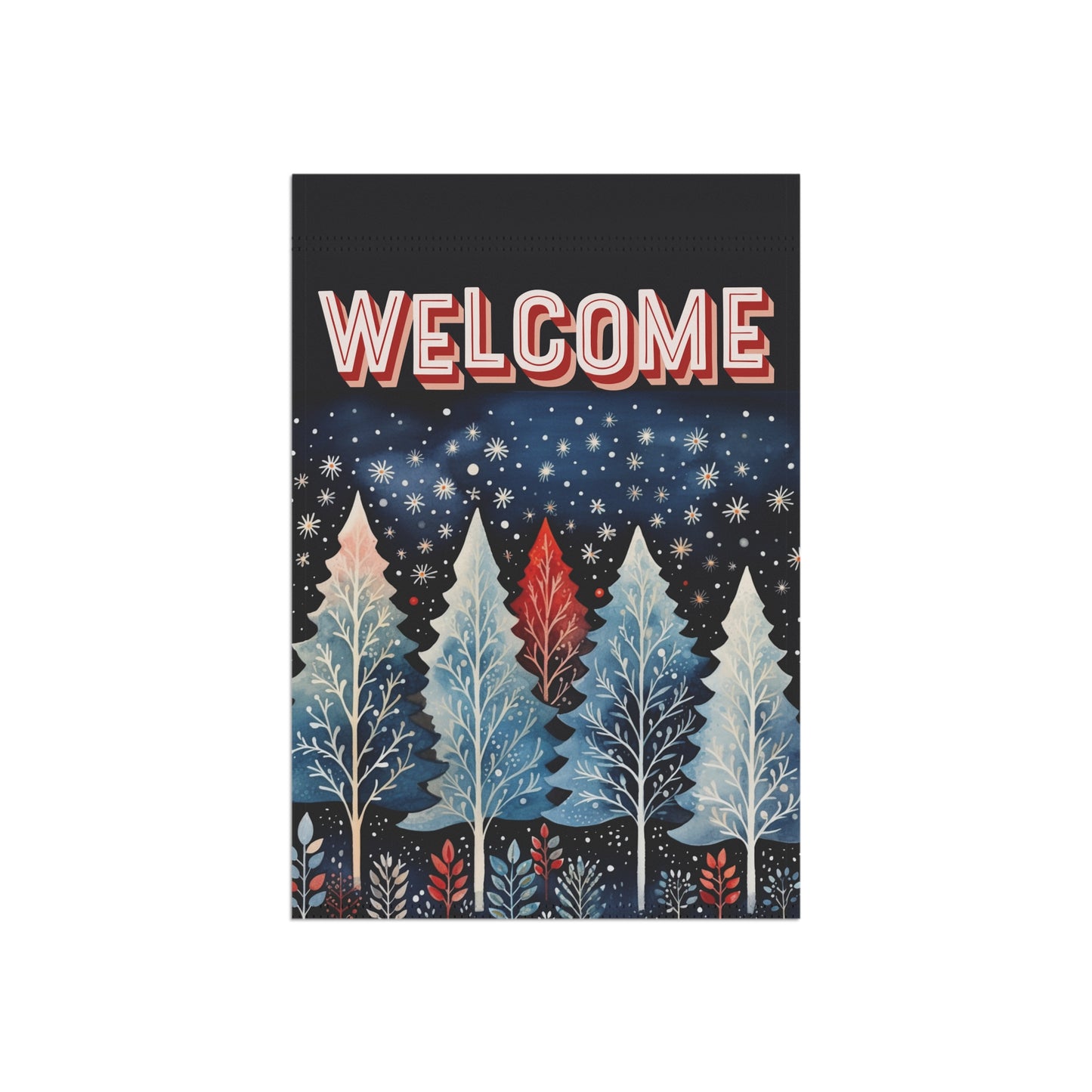 Nordic Forest Welcome 2-Sided Garden & House Flag/Banner