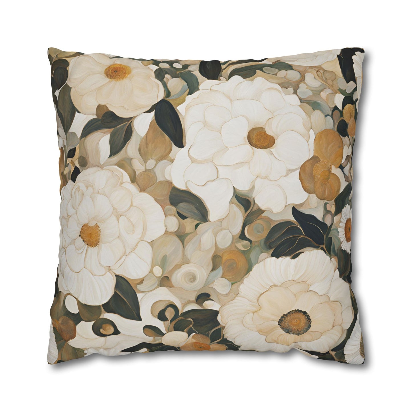 Sharon Floral Square Poly Canvas Pillowcase