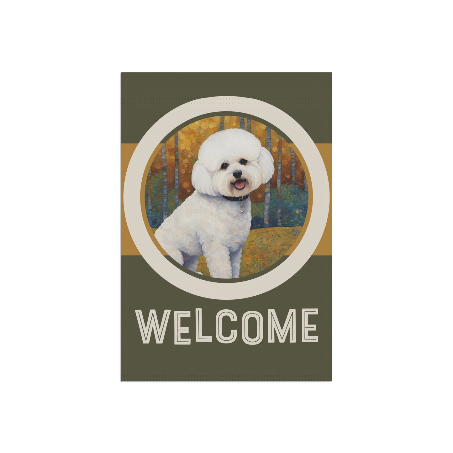 Bichon Frise Welcome 2-Sided Garden & House Flag/Banner