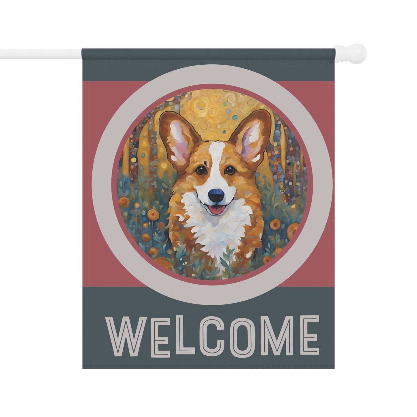 Corgi Welcome 2-Sided Garden & House Flag/Banner