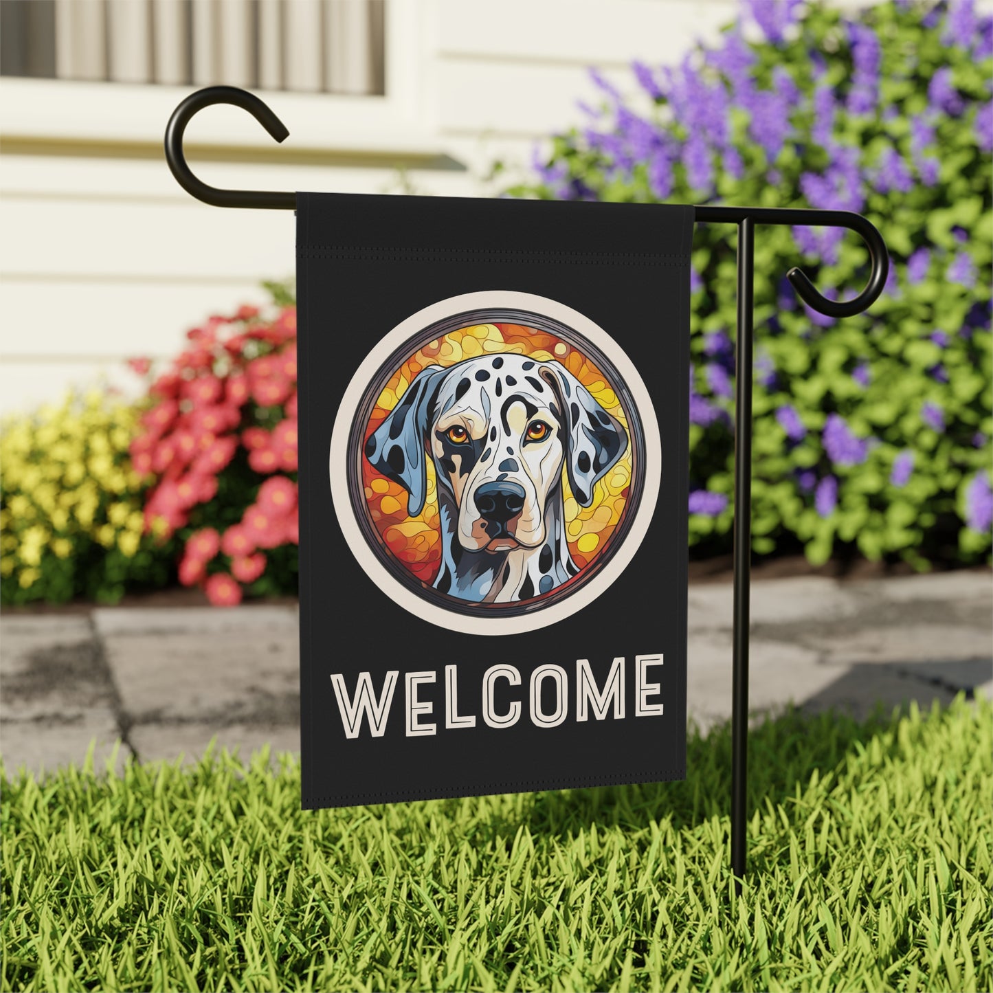 Dalmatian Welcome 2-Sided Garden & House Flag/Banner