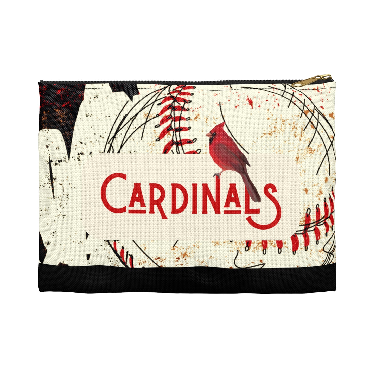 Cardinals Baseball Grunge Accessory Pouch