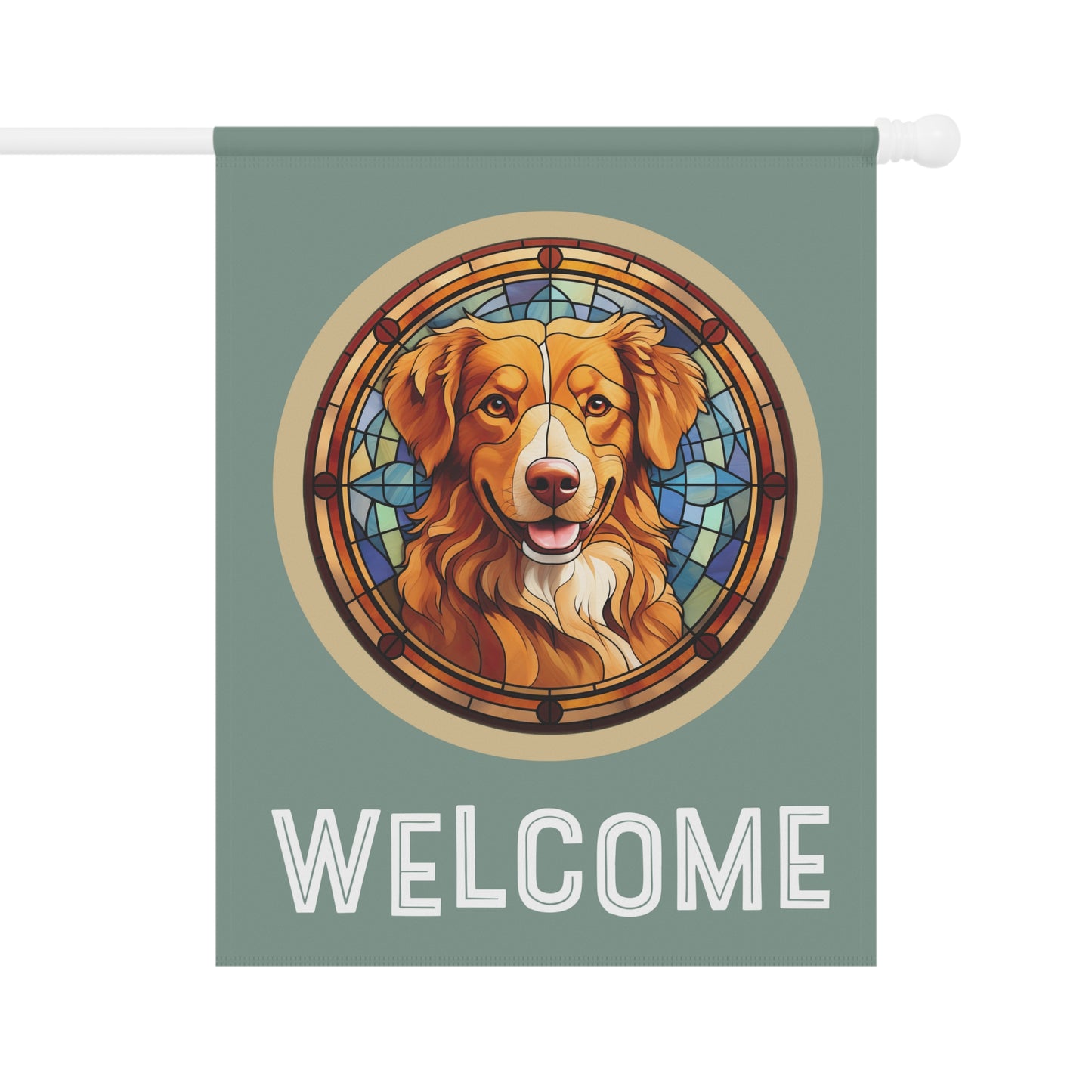 Nova Scotia Duck Tolling Retriever Welcome 2-Sided Garden & House Flag/Banner