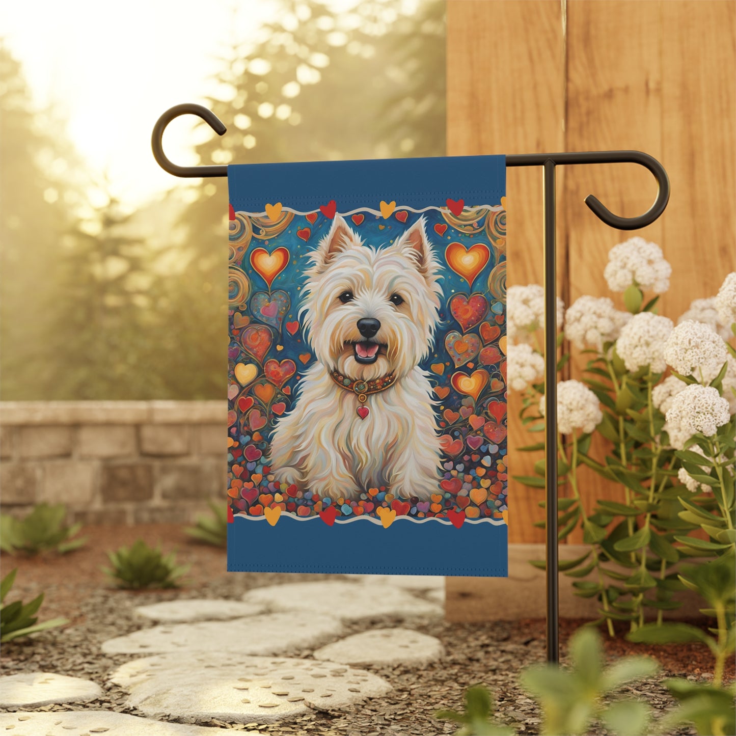 West Highland Terrier Valentine 2-Sided Garden & House Flag/Banner