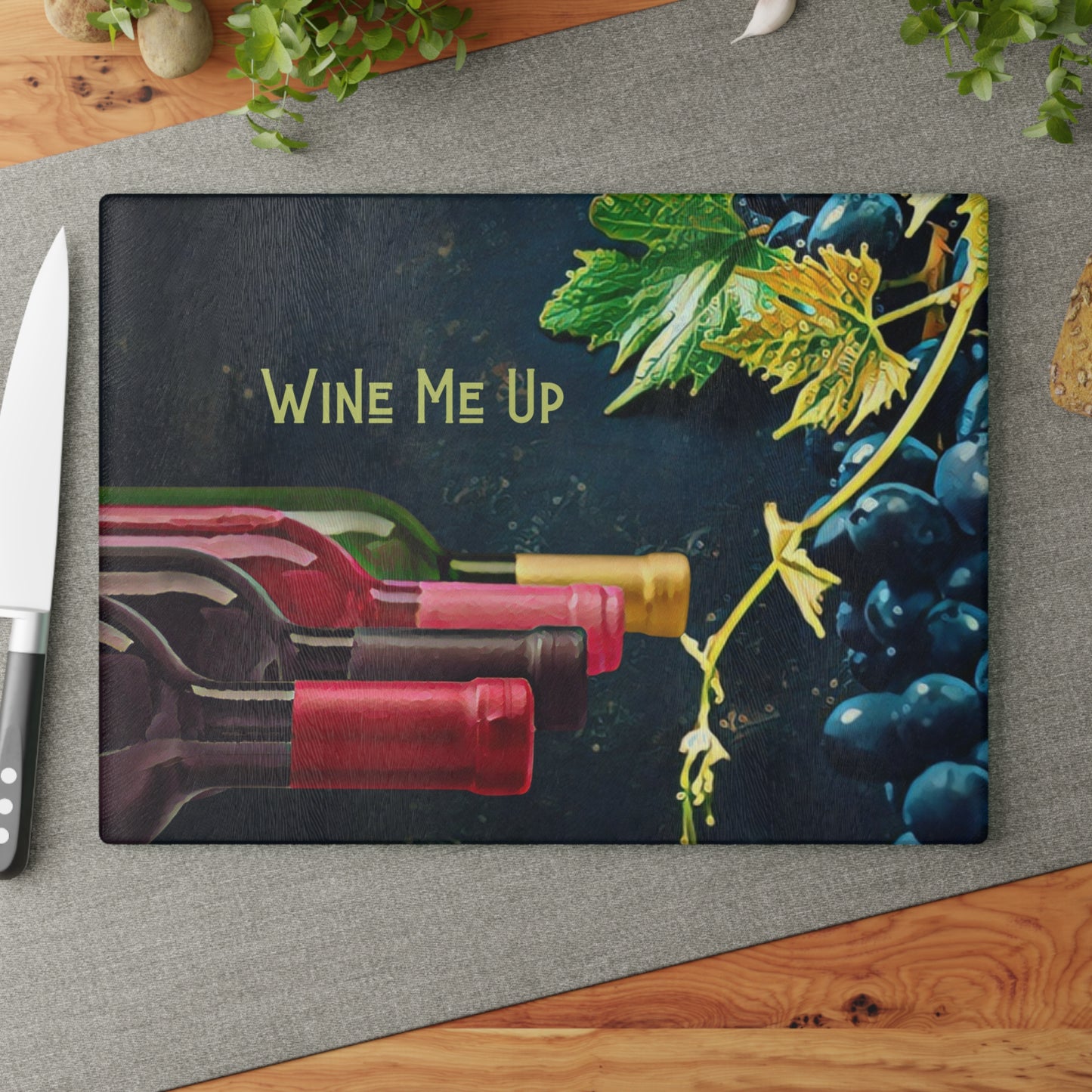 Wine Me Up Tempered Glass Cutting Board