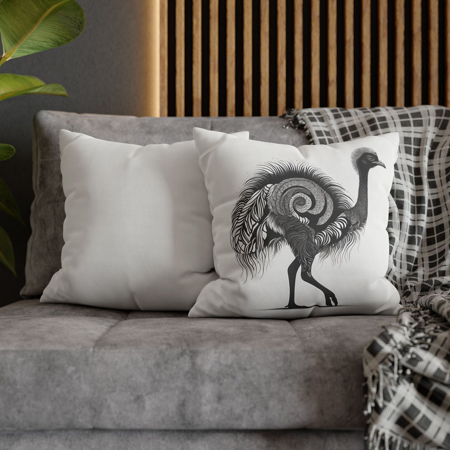 Ostrich Square Poly Canvas Pillowcase