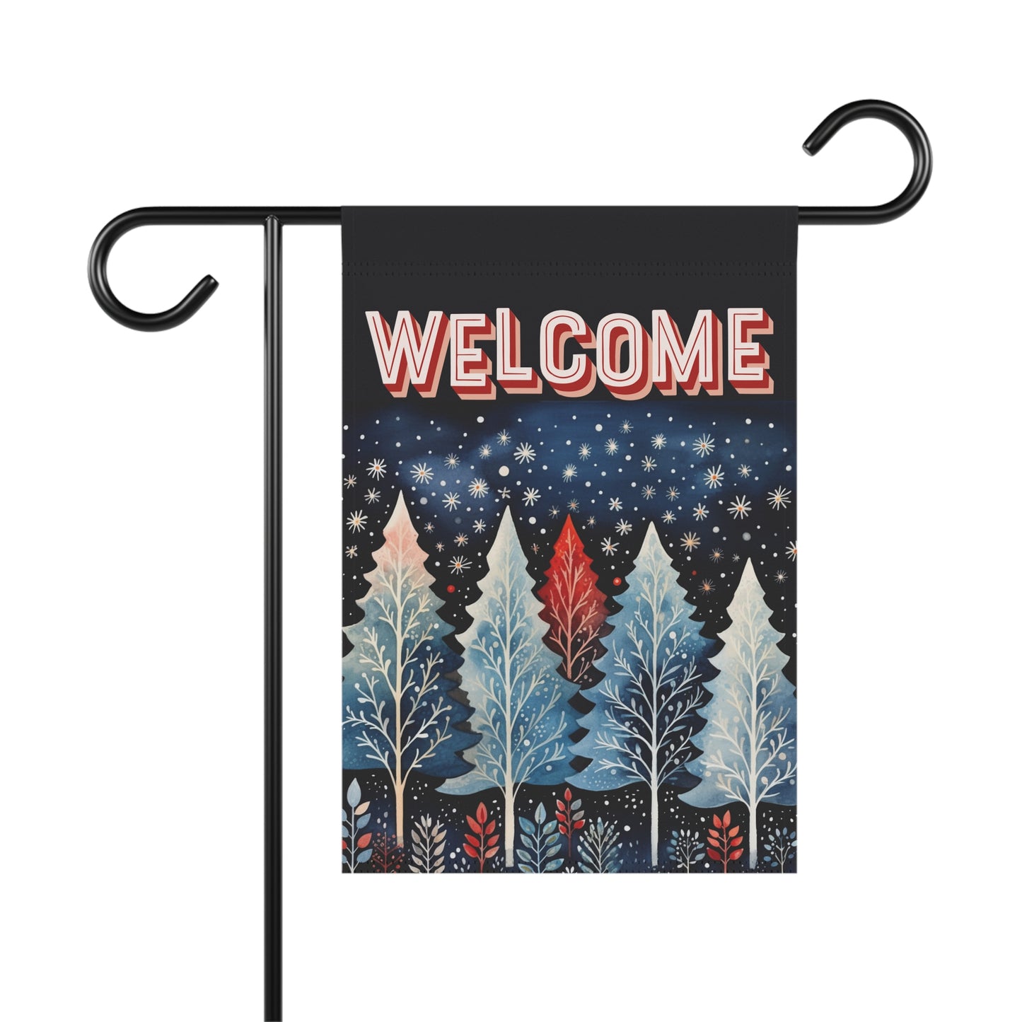 Nordic Forest Welcome 2-Sided Garden & House Flag/Banner