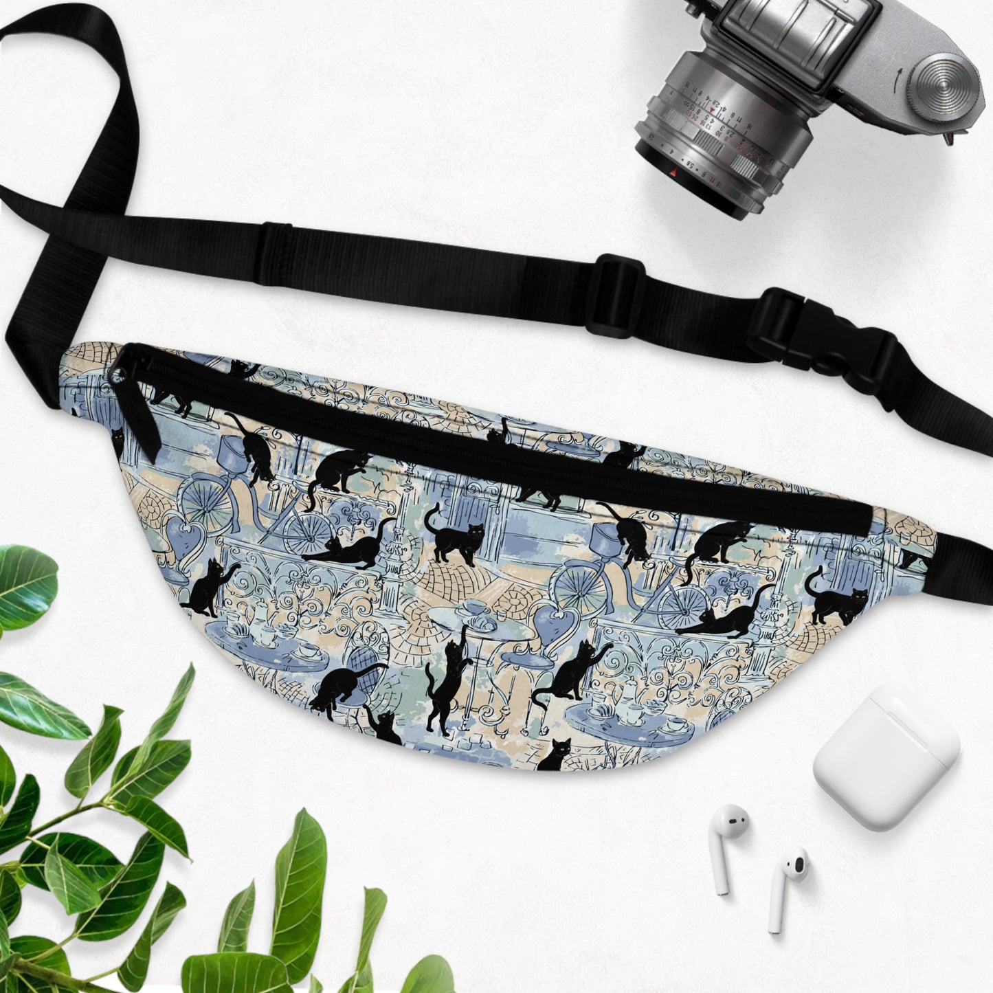 Paris Cats in Blue Fanny Pack