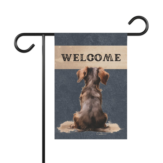 Dachshund Welcome 2-Sided Garden & House Flag/Banner