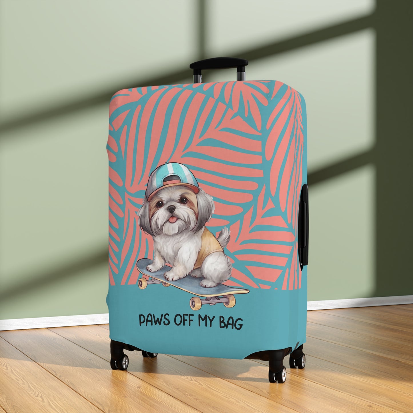 Shih Tzu on Skateboard Paws Off My Bag Luggage Cover