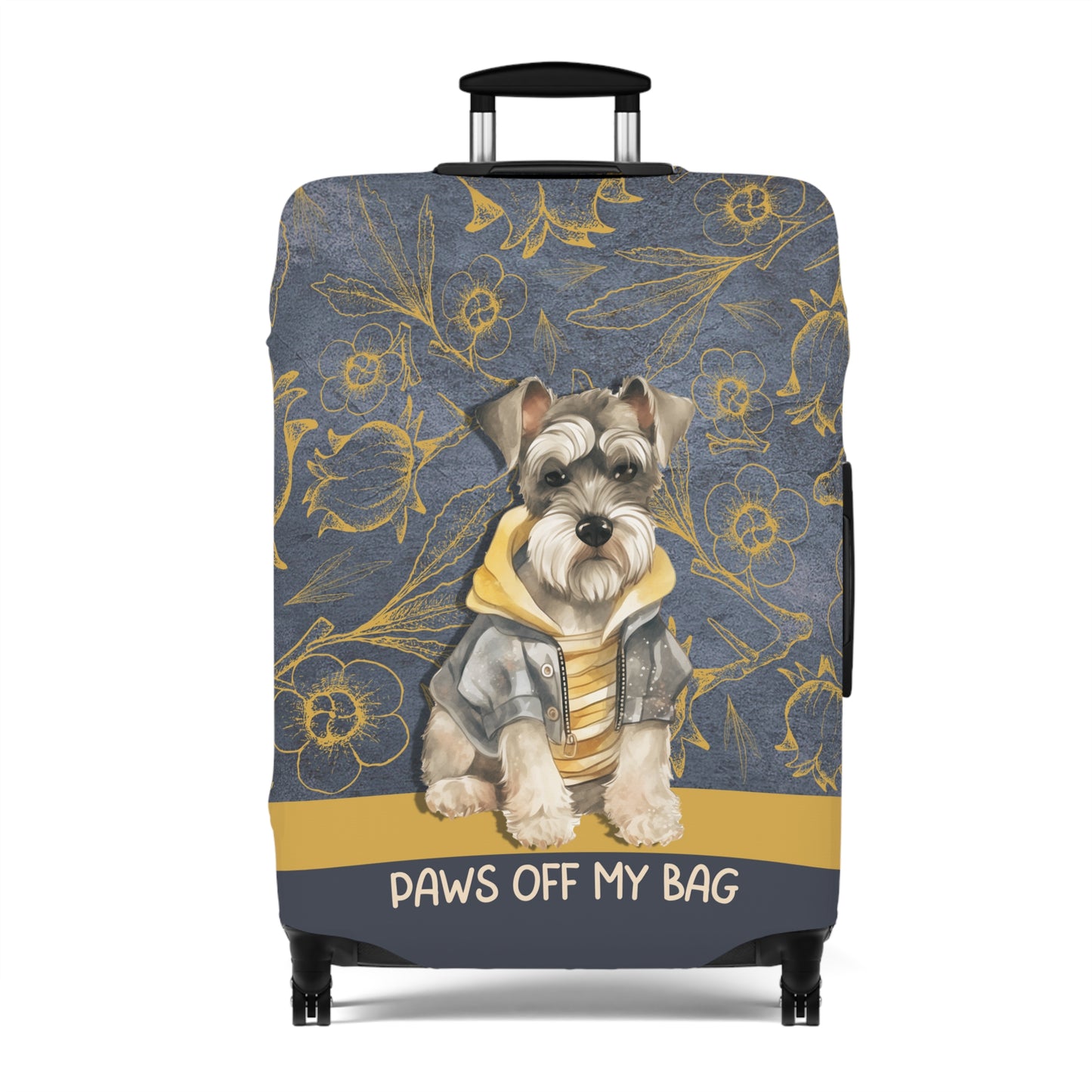 Miniature Schnauzer in Jacket Paws Off My Bag Luggage Cover