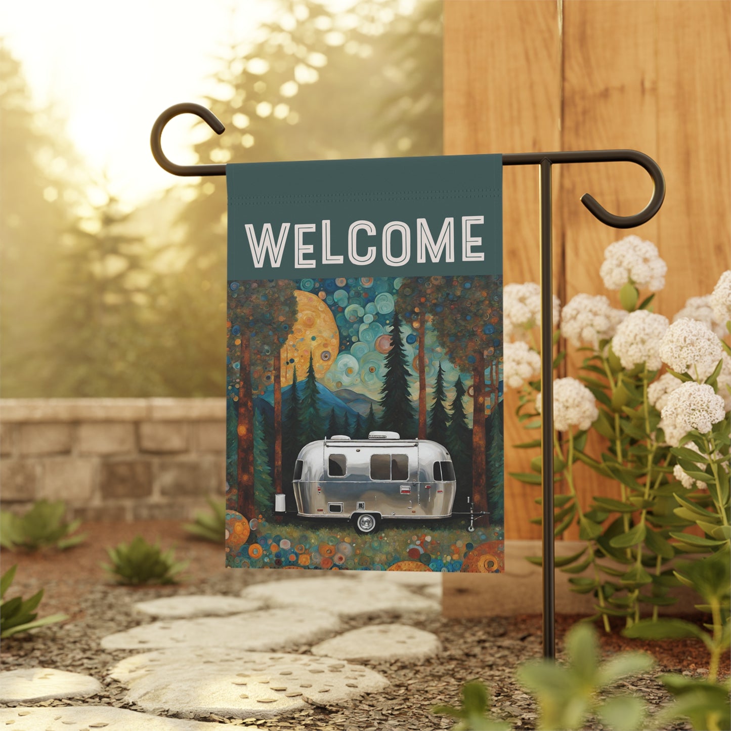 Streaming Welcome 2-Sided Garden & House Flag/Banner