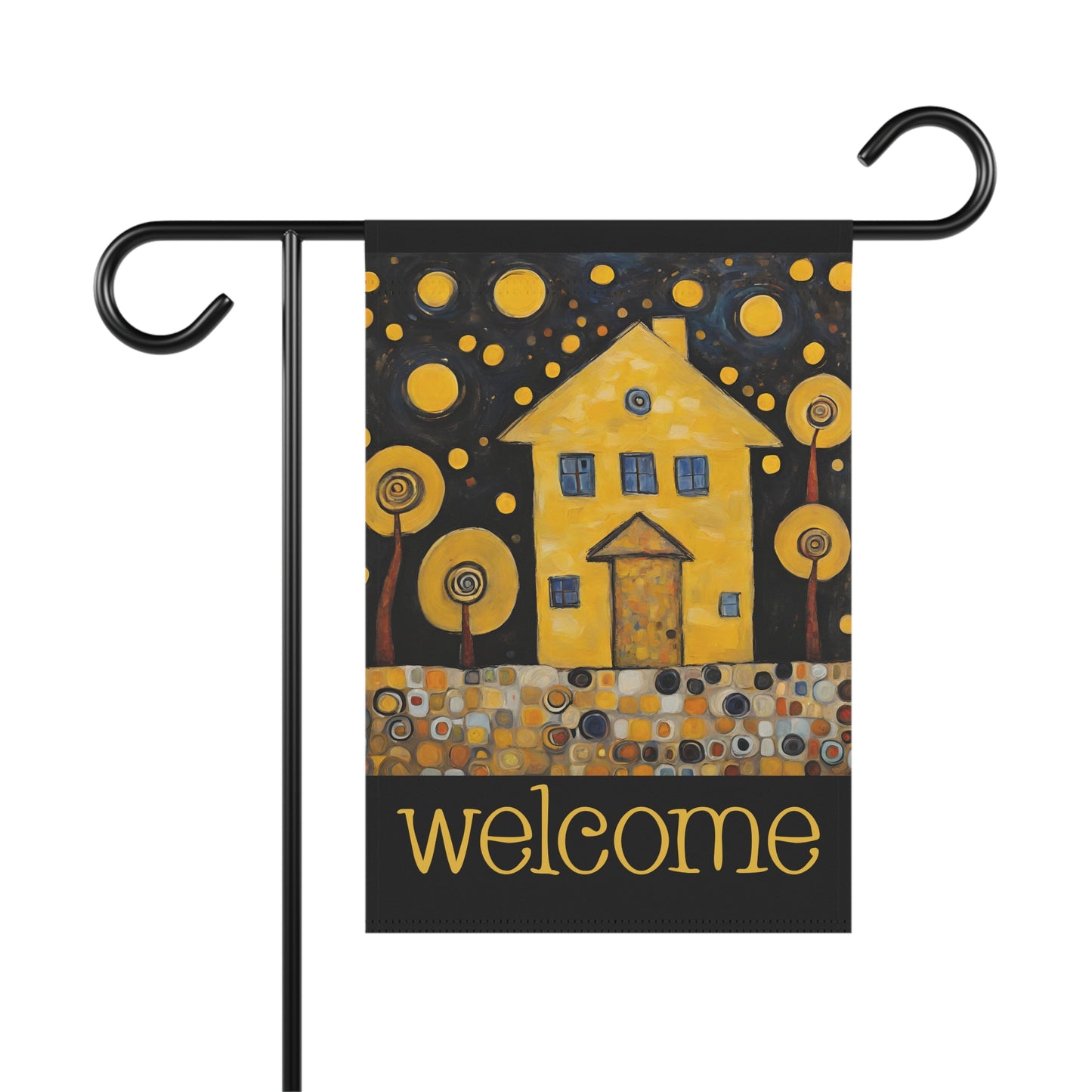 Yellow House Welcome 2-Sided Garden & House Flag/Banner