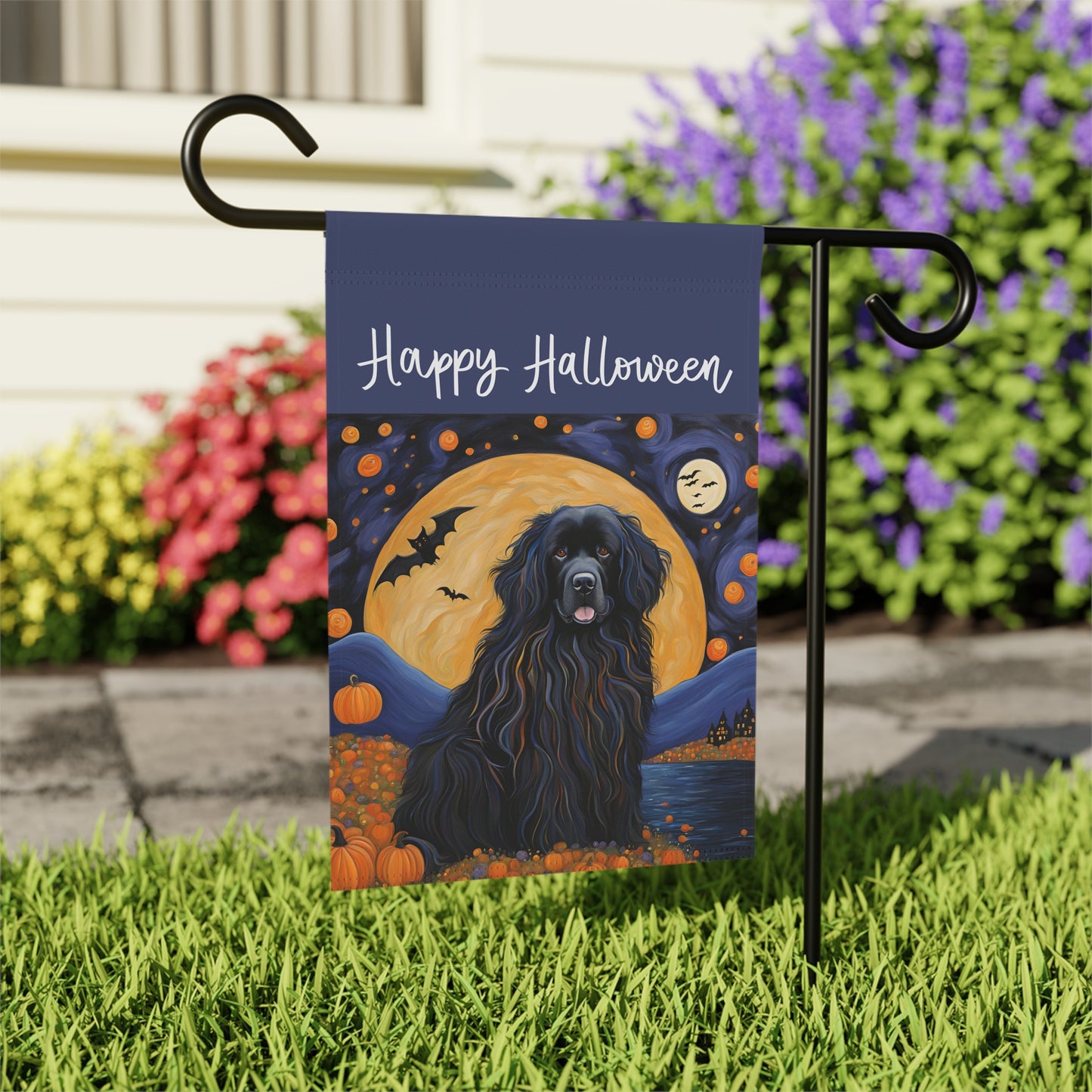 Newfoundland Happy Halloween 2-Sided Garden & House Flag/Banner