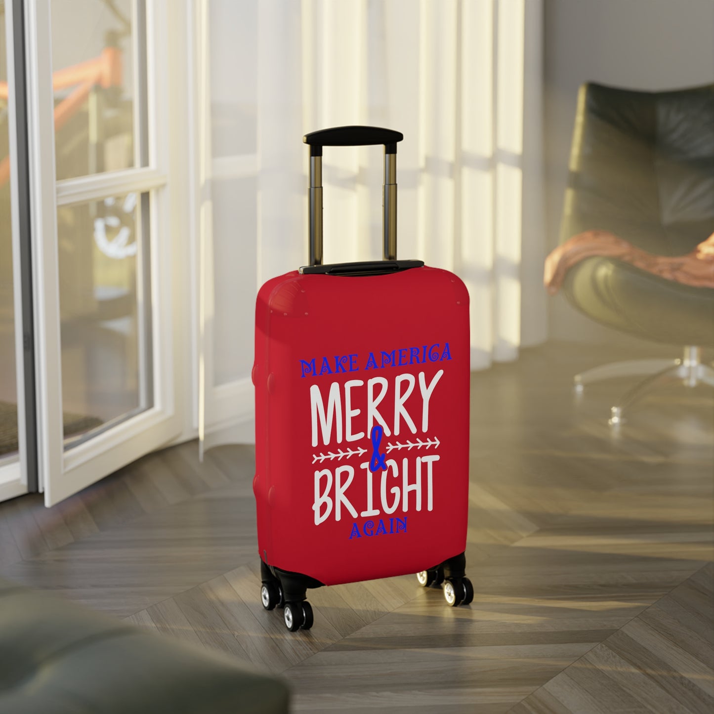 Bold Make America Merry & Bright Again Red Luggage Cover