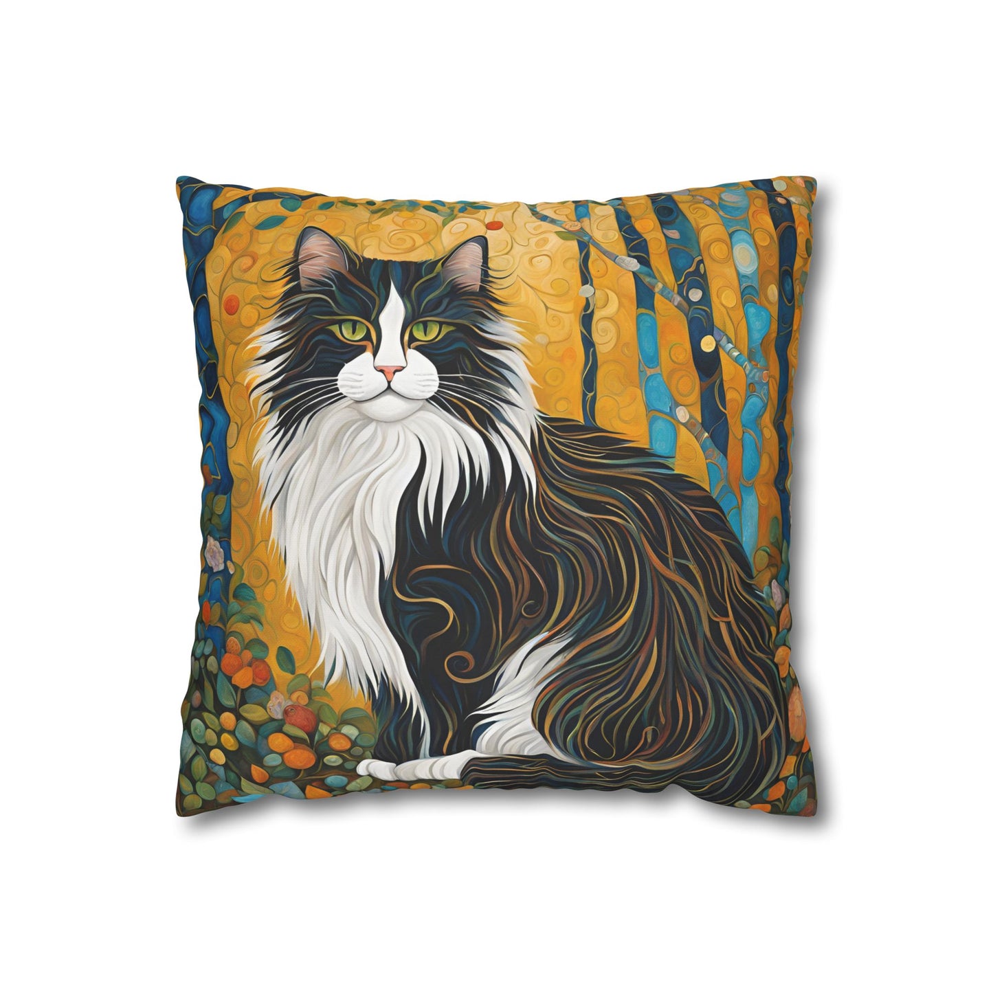 Norwegian Forest Cat Square Poly Canvas Pillowcase