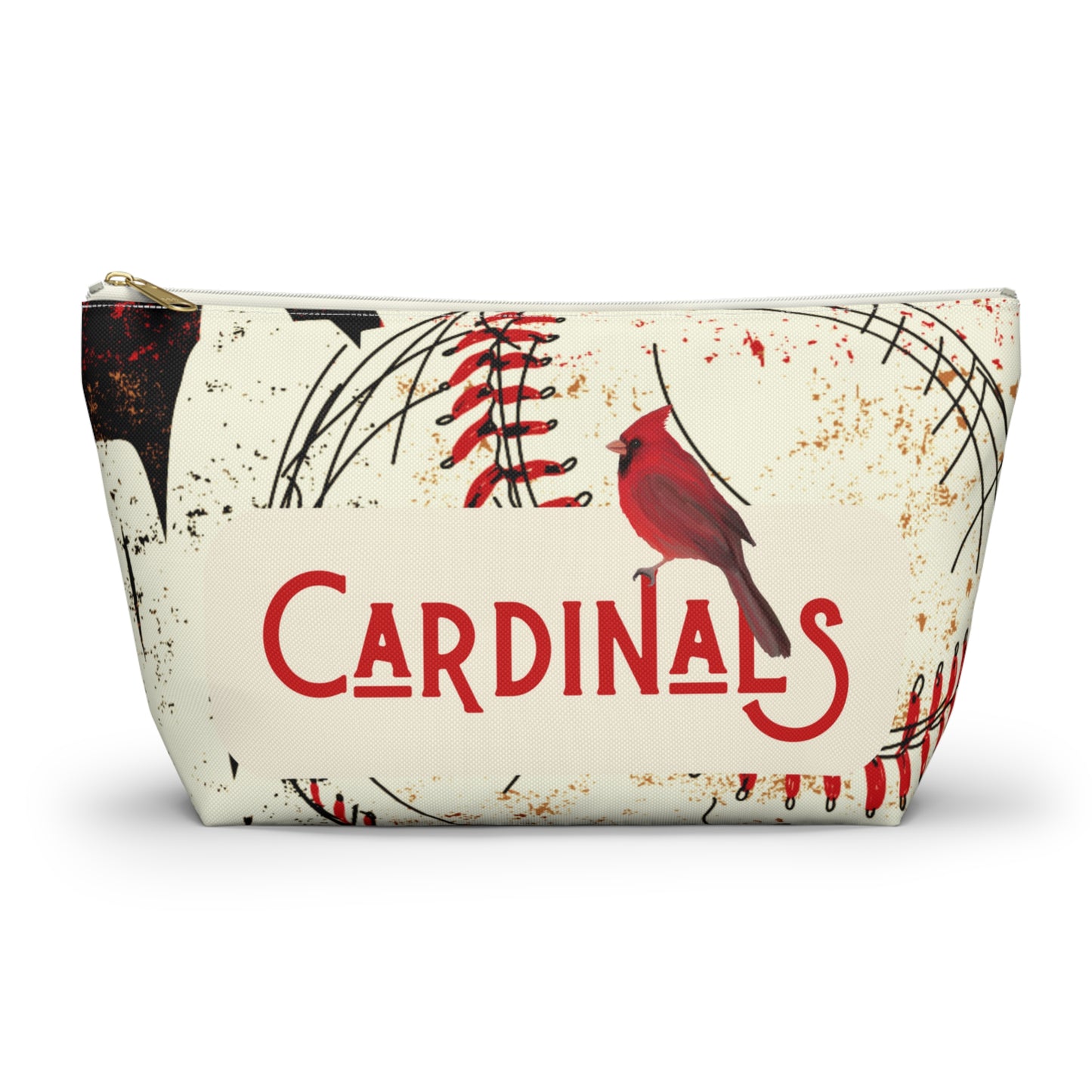 Cardinals Baseball Grunge Accessory Pouch w T-bottom