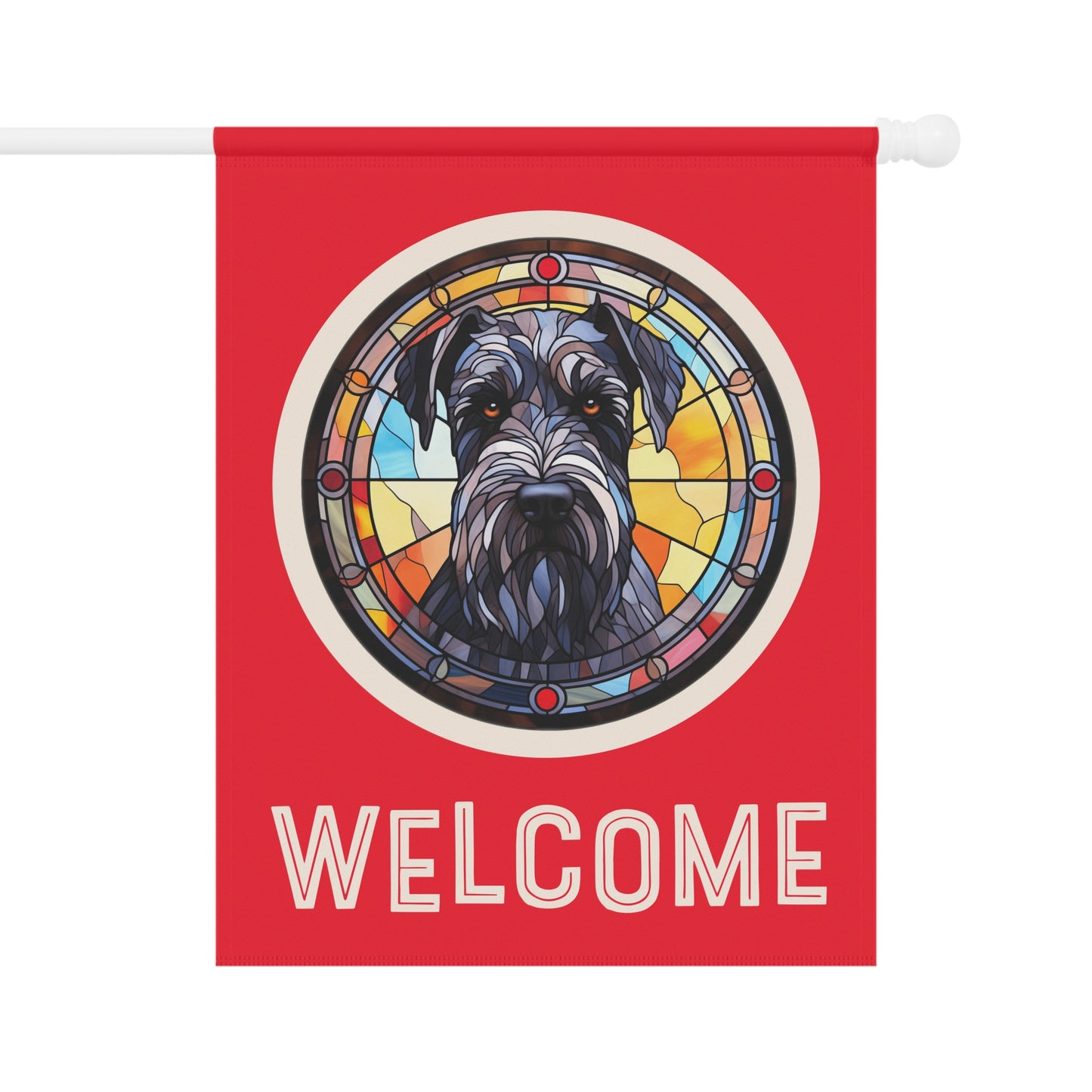 Giant Schnauzer Welcome 2-Sided Garden & House Flag/Banner