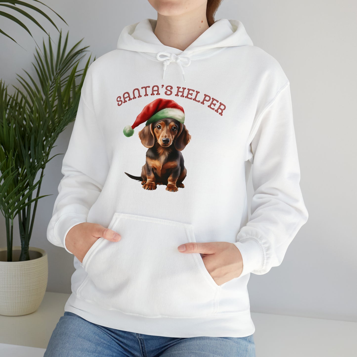 Dachshund Santa's Helper Unisex Heavy Blend™ Hooded Sweatshirt