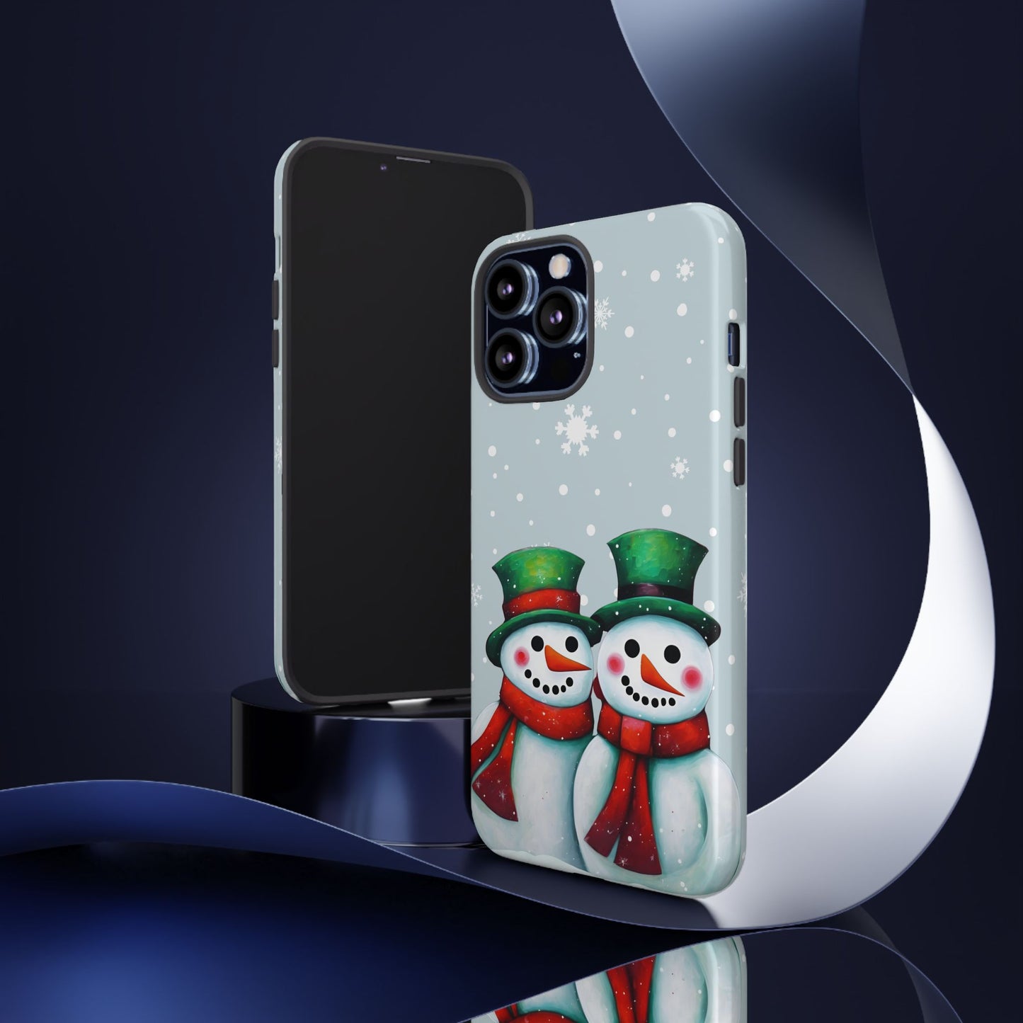 Snowman Couple iPhone Samsung Galaxy Google Pixel Tough Cases