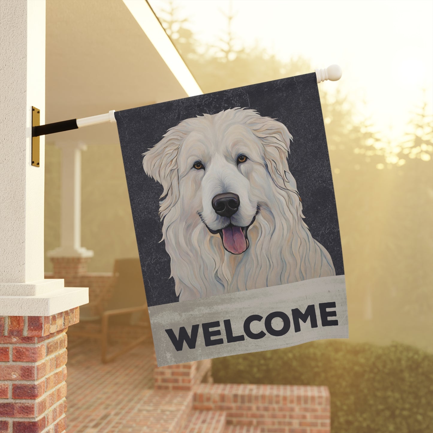 Great Pyrenees Welcome 2-Sided Garden & House Flag/Banner