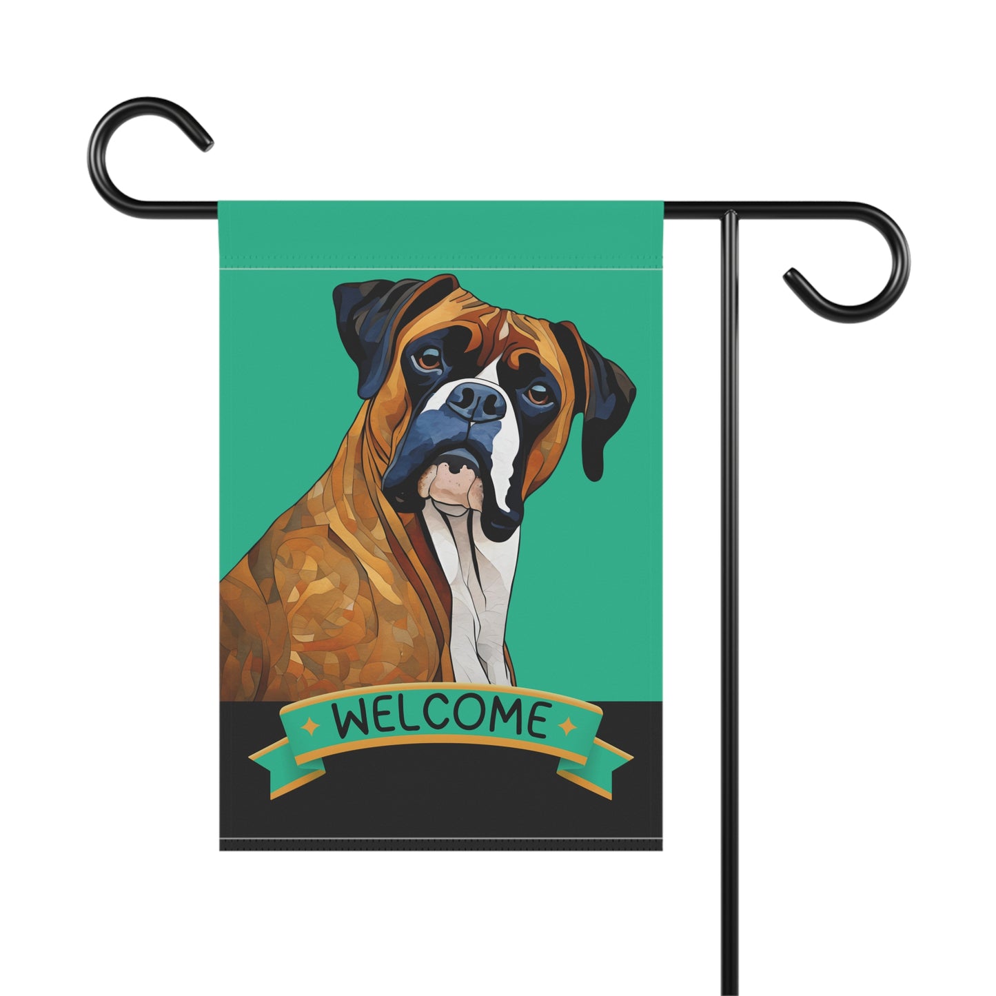 Boxer (Brindle) Welcome 2-Sided Garden & House Flag/Banner