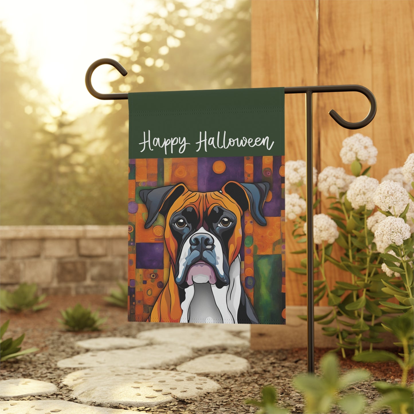 Boxer Happy Halloween 2-Sided Garden & House Flag/Banner